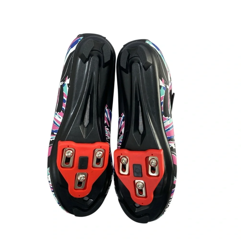 Sdeqa Cycling 2-3 Bolt Indoor‎ Spin Class Outdoor Road Biking Pink Sneaker 7.5